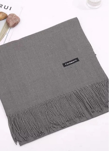 Cashmere mix scarf -wrap dark grey1