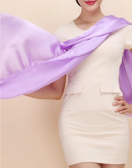 Silk feel wrap -scarf lilac
