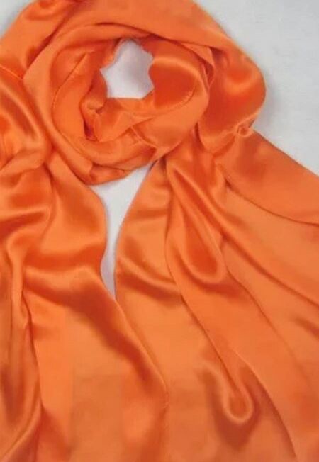 Silk feel wrap -scarf orange