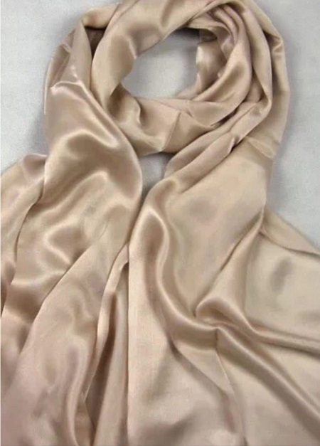 Silk feel wrap -scarf taupe