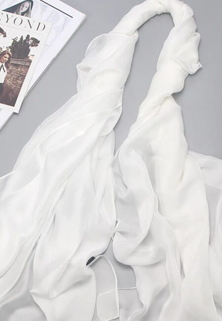 Silk feel wrap -scarf white