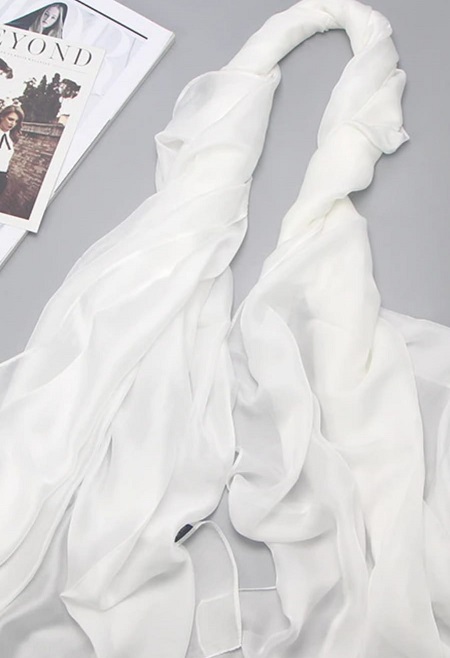 Silk feel wrap /scarf white
