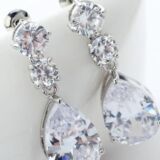 drop crystal silver earrings