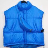 Bright blue gilet with matching bag