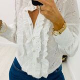 Broderie anglaise white cotton shirt