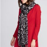 Evie Leopard scarf grey/black