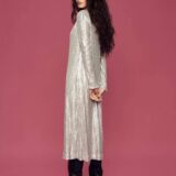 Dalia sequin dress Sustainable materials silver matt