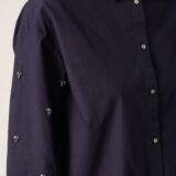 Evelin shirt jeweled sleeve Sustainable materials night sky
