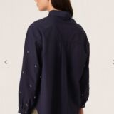 Evelin shirt jeweled sleeve Sustainable materials night sky
