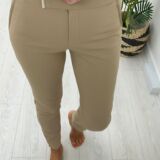 Chic trouser with zip detail cafe