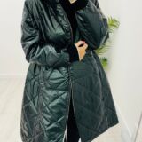 Metallic winter coat dark green