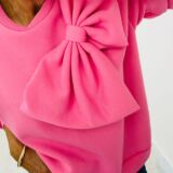 Bow detail sweatshirt barbie pink