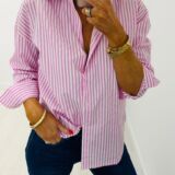 Stripe shirt pink and white