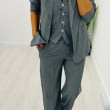 Pinstripe suit 3 piece grey
