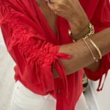 Linen style top red