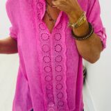 Long linen style top cerise pink