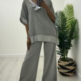 Co.ord top and trousers grey