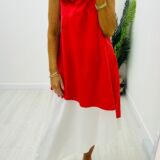 Alicia dress red and white