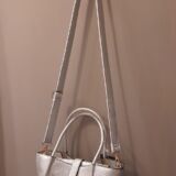 Cross body bag with second  pouch silver