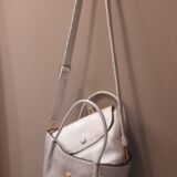 Cross body bag with second  pouch silver