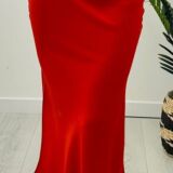 silk feel skirt scarlet