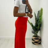 silk feel skirt scarlet