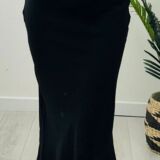 silk feel skirt black