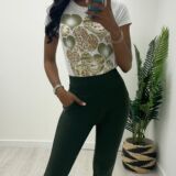 Leggings with back and side pockets green