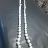 Long pearl with bead white/crystal with rose gold