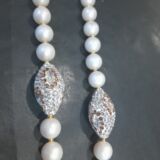 Long pearl with bead white/crystal with rose gold