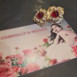 Gold pearl and red stone stud