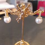 Drop pearl Tiffany inspired gold natural pearl