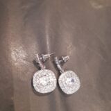 Square cut crystal short drop clear