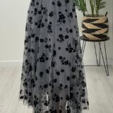 flock tulle skirt grey