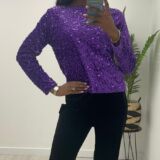 3 bow sequin top/jacket purple