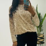 3 bow sequin top/jacket gold