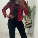 3 bow sequin top/jacket red