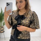 3 bow leopard top includes camisole Gold and black