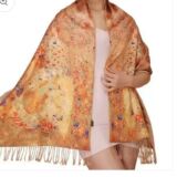 Silk and cashmere Gold inspired by klimt