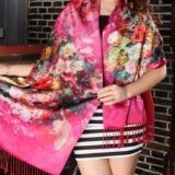 Silk and cashmere Fuschia roses