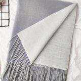 Supersoft scarf in two tone Cashmere Dark grey