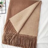 Supersoft scarf in two tone Cashmere Brown