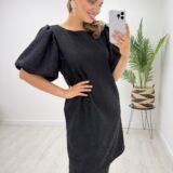 Lace dress bell sleeve  and bow black