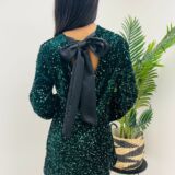 bow back dress green