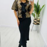 3 bow leopard top includes camisole Gold and black