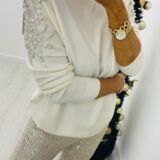 embellished sweater cream