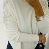 embellished sweater cream