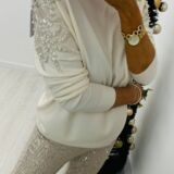 embellished sweater cream