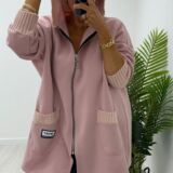 Fleece lined jacket pink