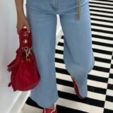 Blue jeans with belt